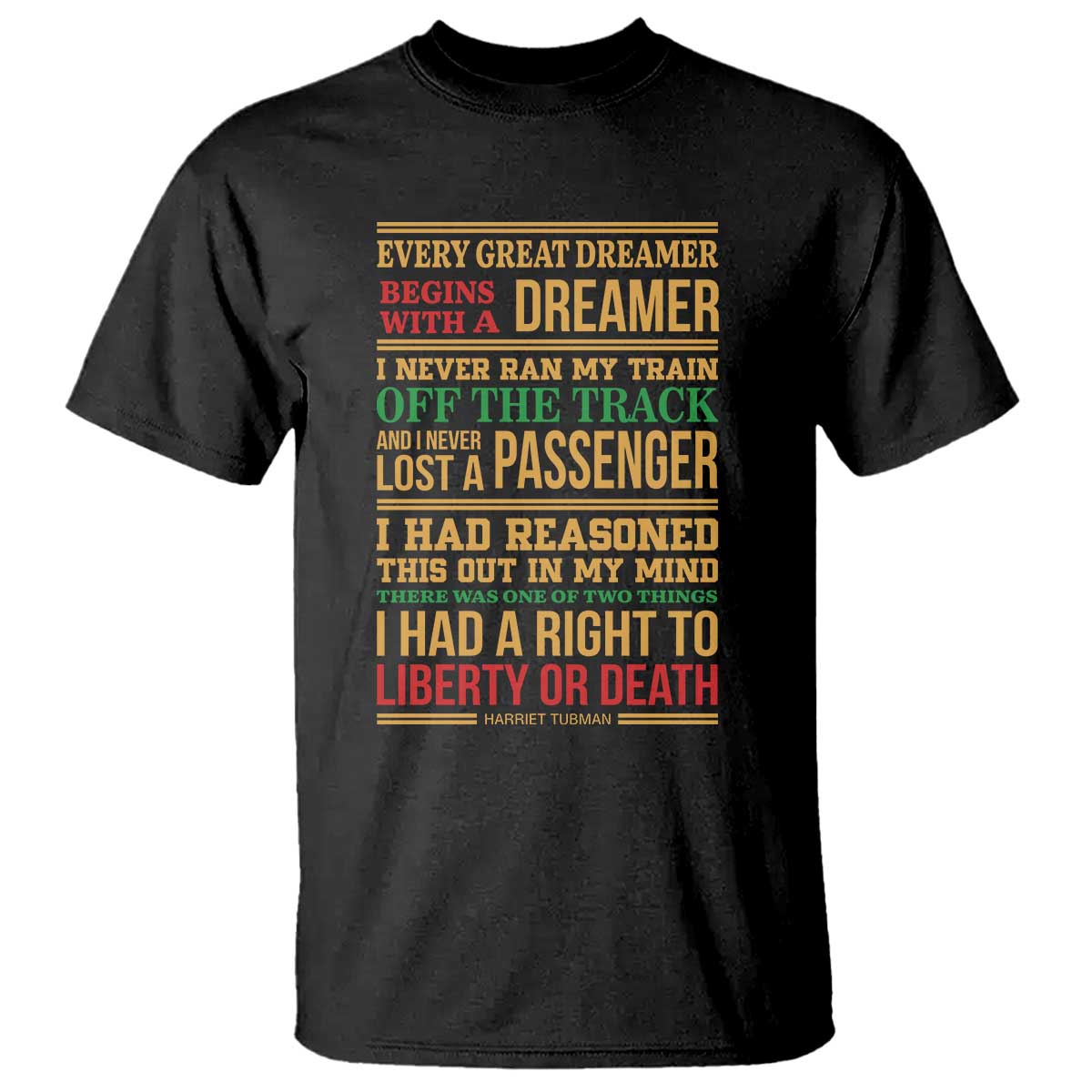 Harriet Tubman Powerful Quote T Shirt Strong Black Women Pride - Wonder Print Shop