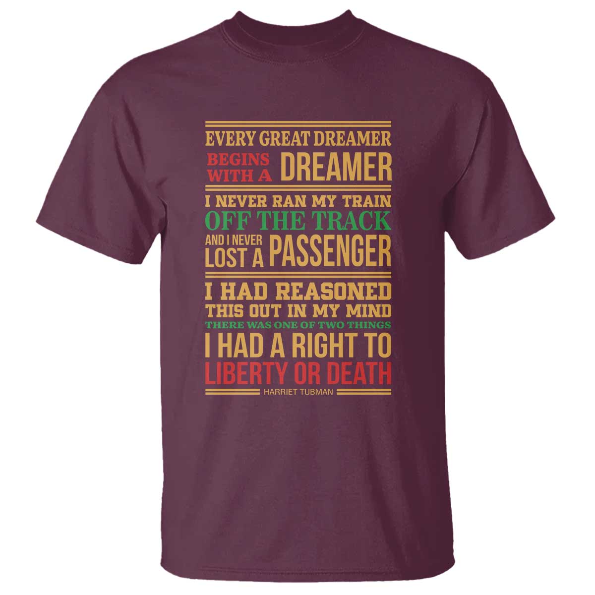 Harriet Tubman Powerful Quote T Shirt Strong Black Women Pride - Wonder Print Shop