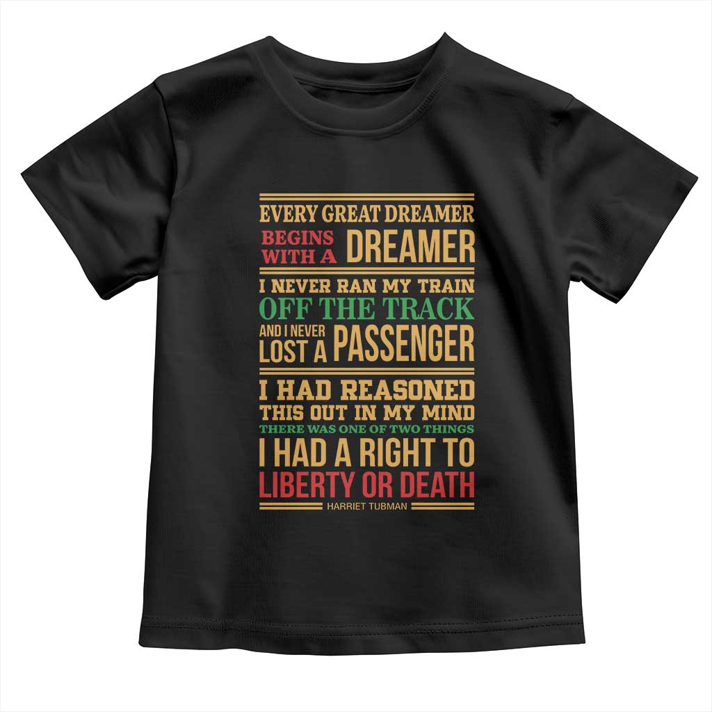 Harriet Tubman Powerful Quote Toddler T Shirt Strong Black Women Pride - Wonder Print Shop