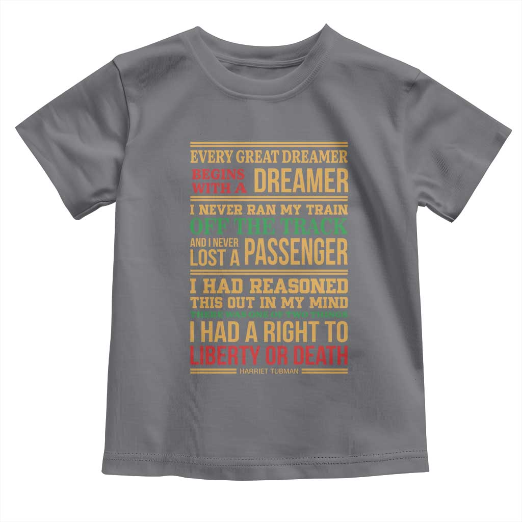 Harriet Tubman Powerful Quote Toddler T Shirt Strong Black Women Pride - Wonder Print Shop