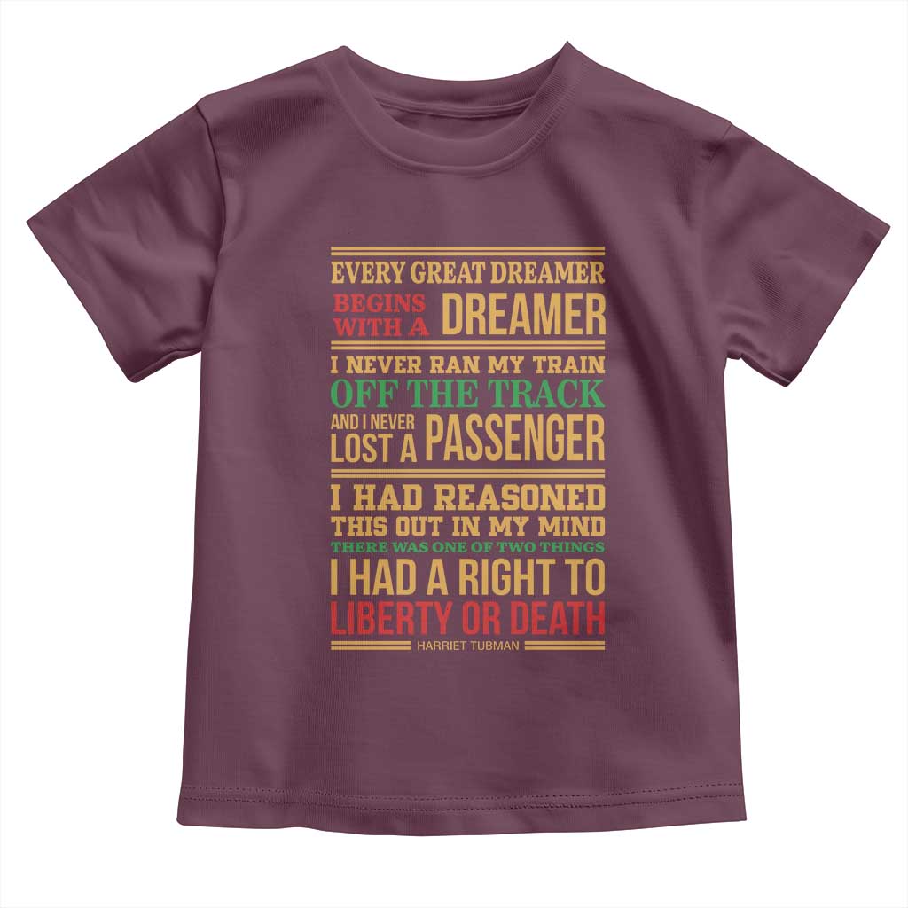 Harriet Tubman Powerful Quote Toddler T Shirt Strong Black Women Pride - Wonder Print Shop