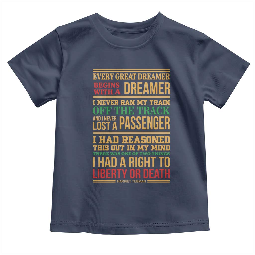 Harriet Tubman Powerful Quote Toddler T Shirt Strong Black Women Pride - Wonder Print Shop