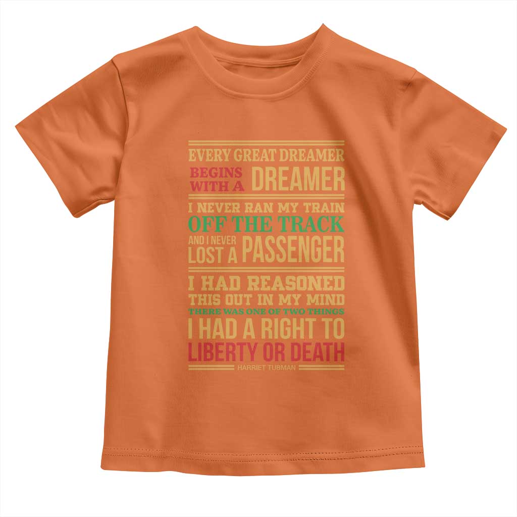 Harriet Tubman Powerful Quote Toddler T Shirt Strong Black Women Pride - Wonder Print Shop