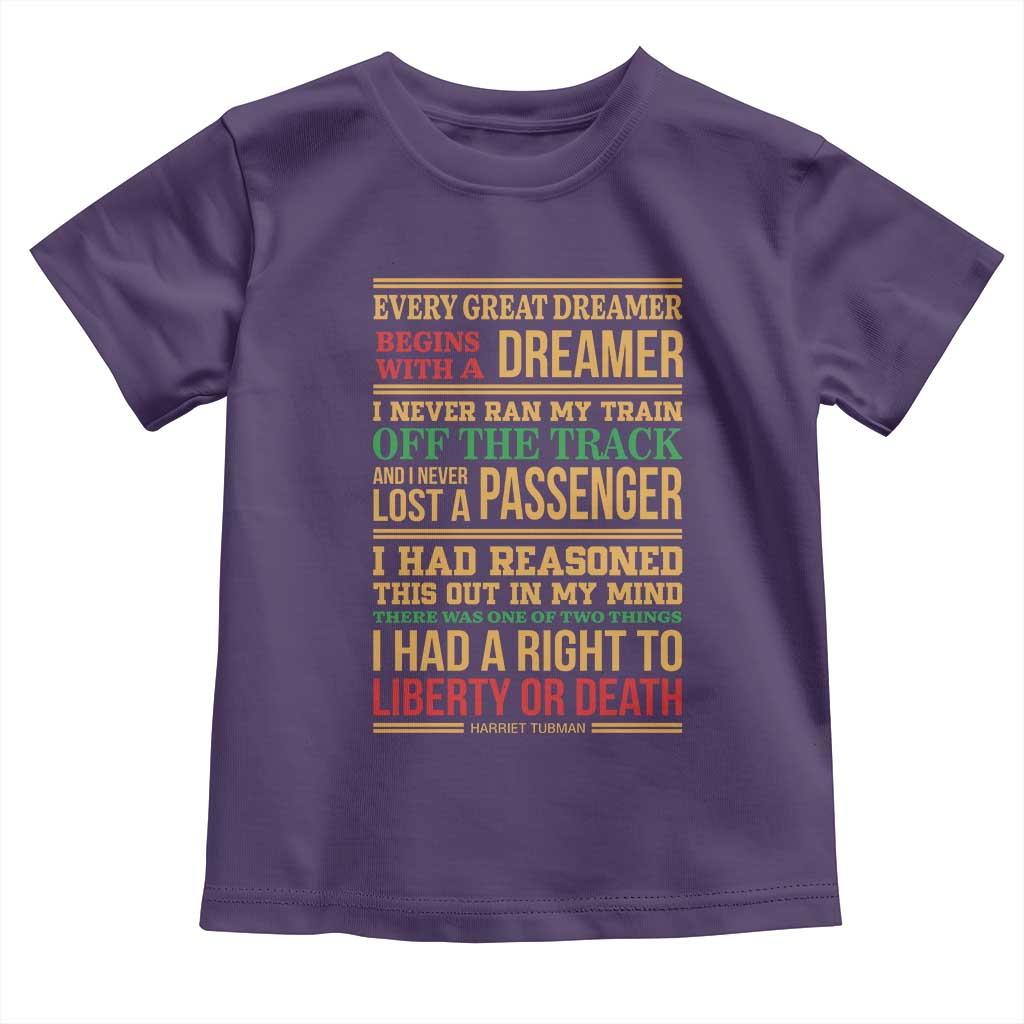 Harriet Tubman Powerful Quote Toddler T Shirt Strong Black Women Pride - Wonder Print Shop