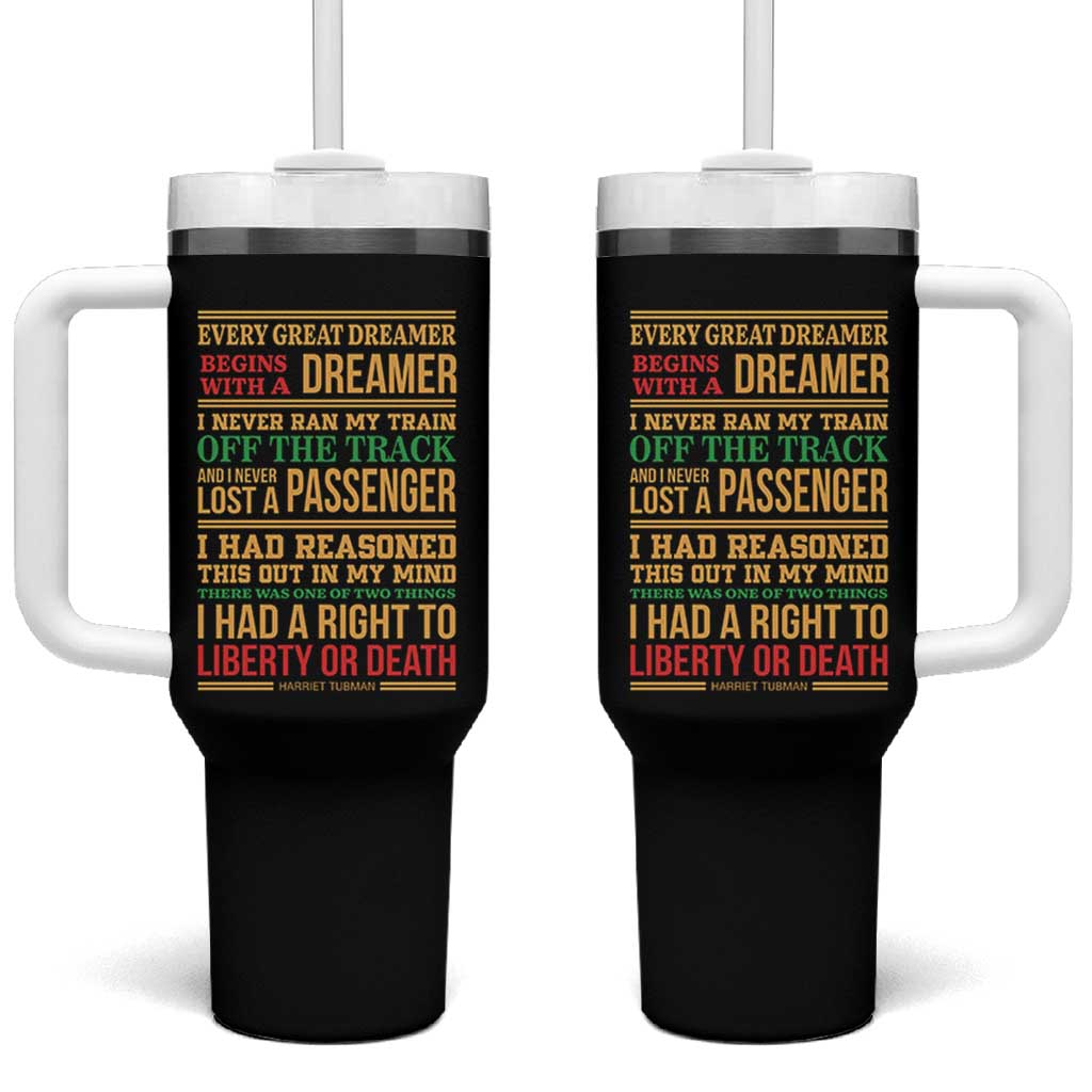 Harriet Tubman Powerful Quote Tumbler With Handle Strong Black Women Pride - Wonder Print Shop