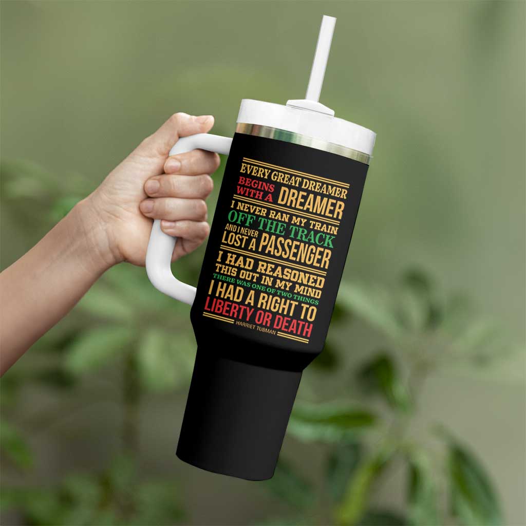 Harriet Tubman Powerful Quote Tumbler With Handle Strong Black Women Pride - Wonder Print Shop