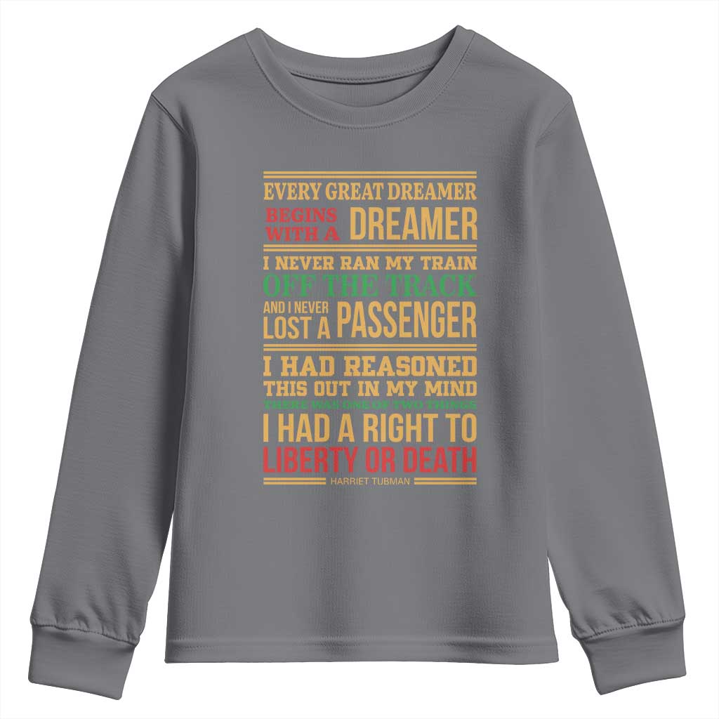 Harriet Tubman Powerful Quote Youth Sweatshirt Strong Black Women Pride - Wonder Print Shop