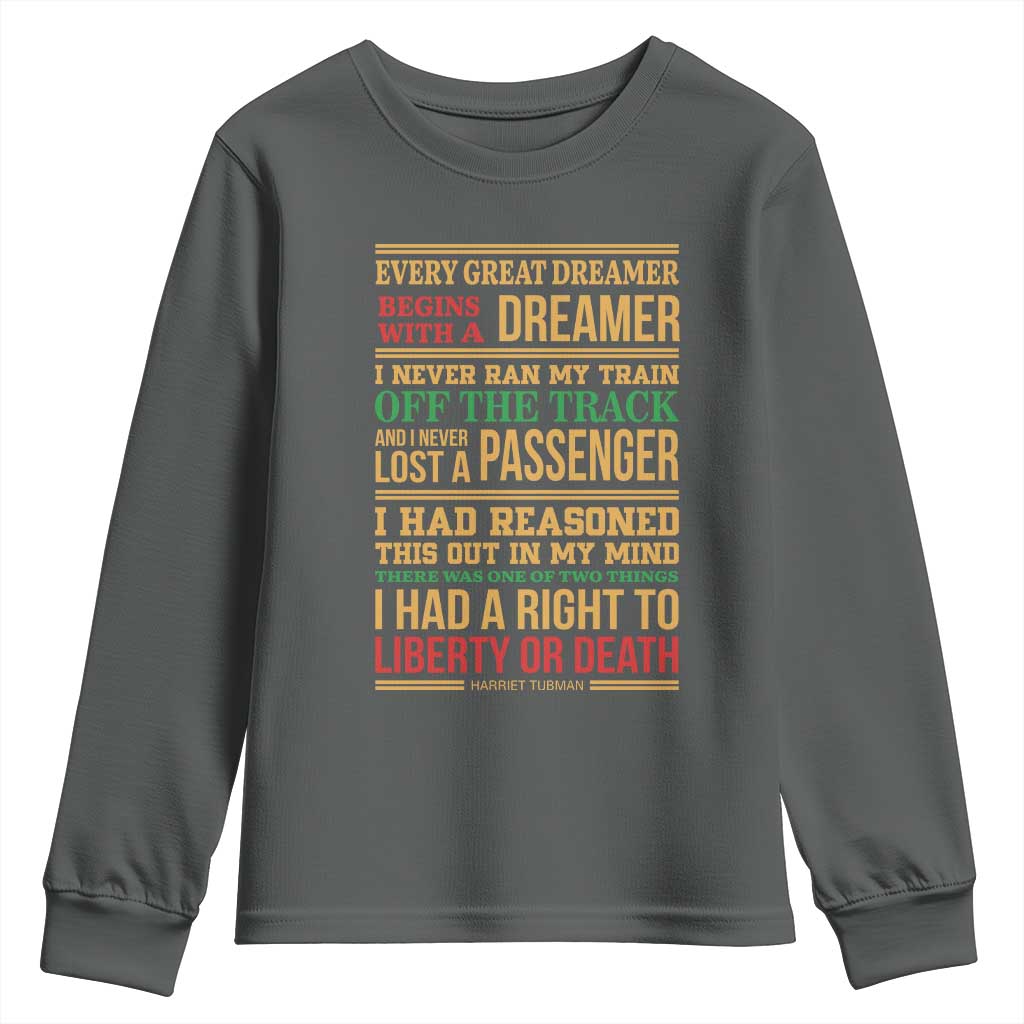 Harriet Tubman Powerful Quote Youth Sweatshirt Strong Black Women Pride - Wonder Print Shop
