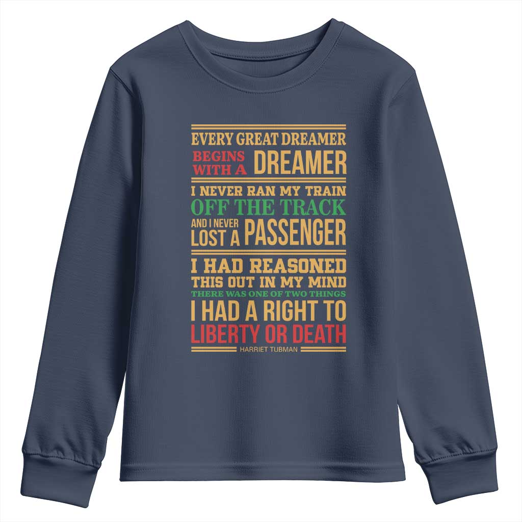 Harriet Tubman Powerful Quote Youth Sweatshirt Strong Black Women Pride - Wonder Print Shop