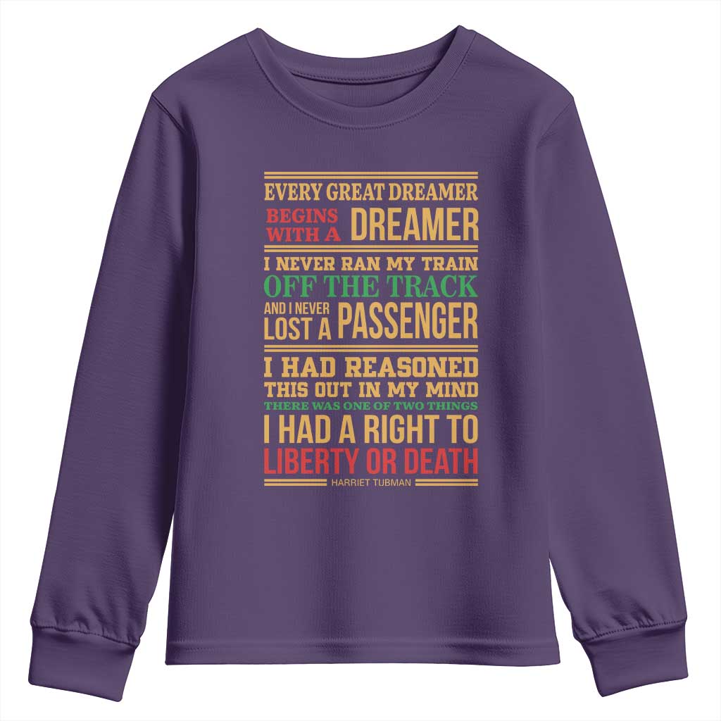 Harriet Tubman Powerful Quote Youth Sweatshirt Strong Black Women Pride - Wonder Print Shop