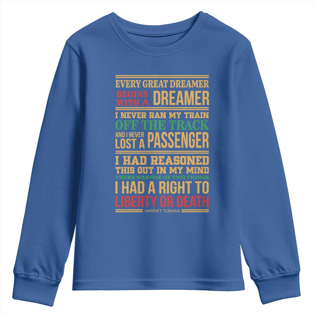 Harriet Tubman Powerful Quote Youth Sweatshirt Strong Black Women Pride - Wonder Print Shop