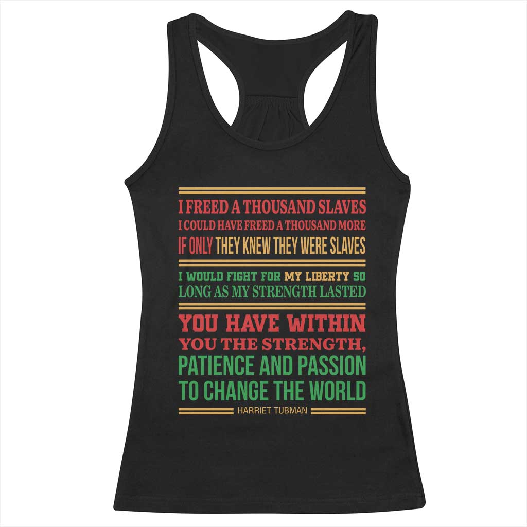 Harriet Tubman Powerful Quote Racerback Tank Top Female Empowerment History Gift - Wonder Print Shop