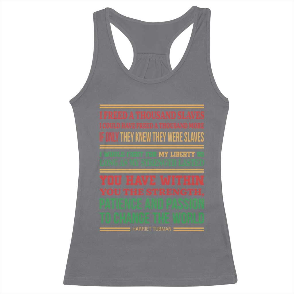 Harriet Tubman Powerful Quote Racerback Tank Top Female Empowerment History Gift - Wonder Print Shop