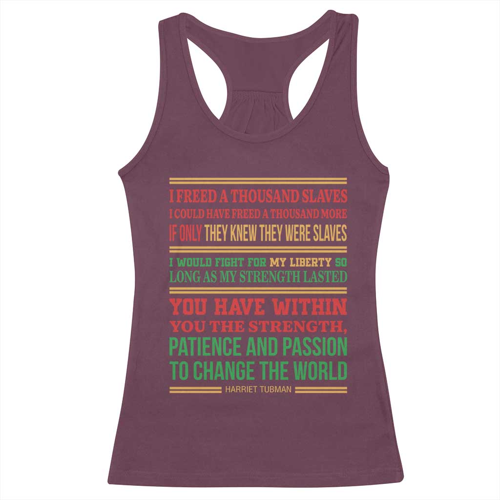 Harriet Tubman Powerful Quote Racerback Tank Top Female Empowerment History Gift - Wonder Print Shop