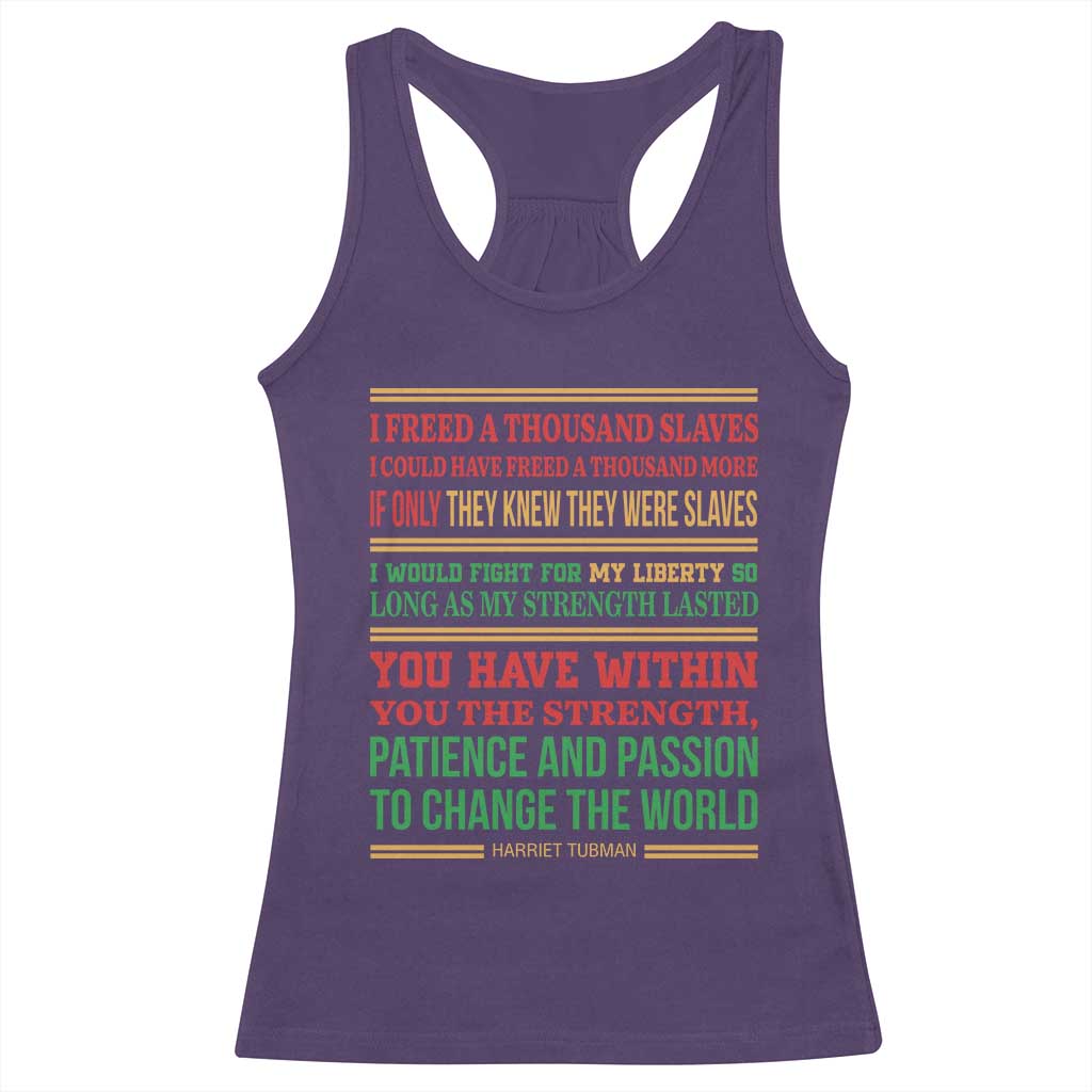 Harriet Tubman Powerful Quote Racerback Tank Top Female Empowerment History Gift - Wonder Print Shop