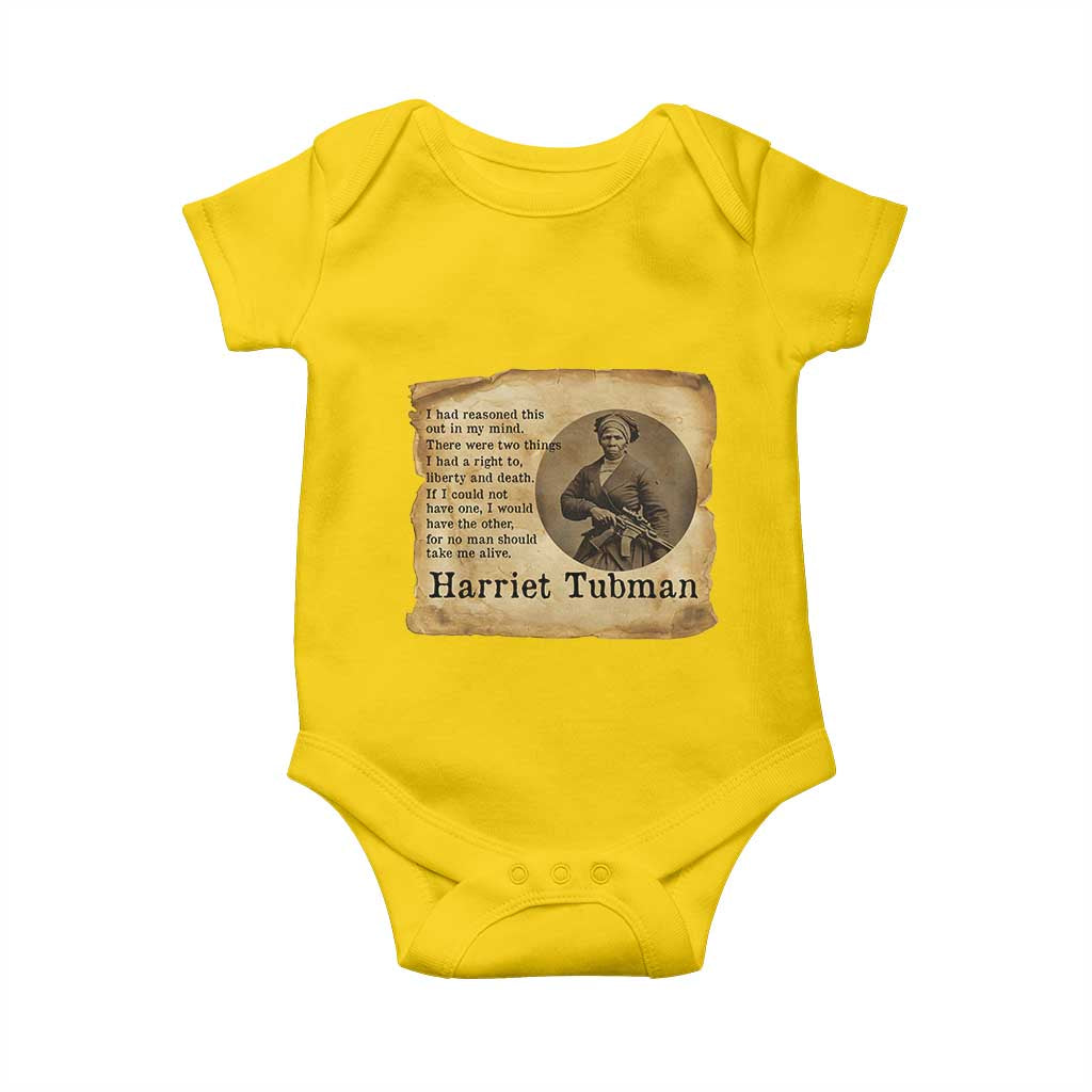 Harriet Tubman Quote Baby Onesie Liberty Or Death Empowerment Gift - Wonder Print Shop