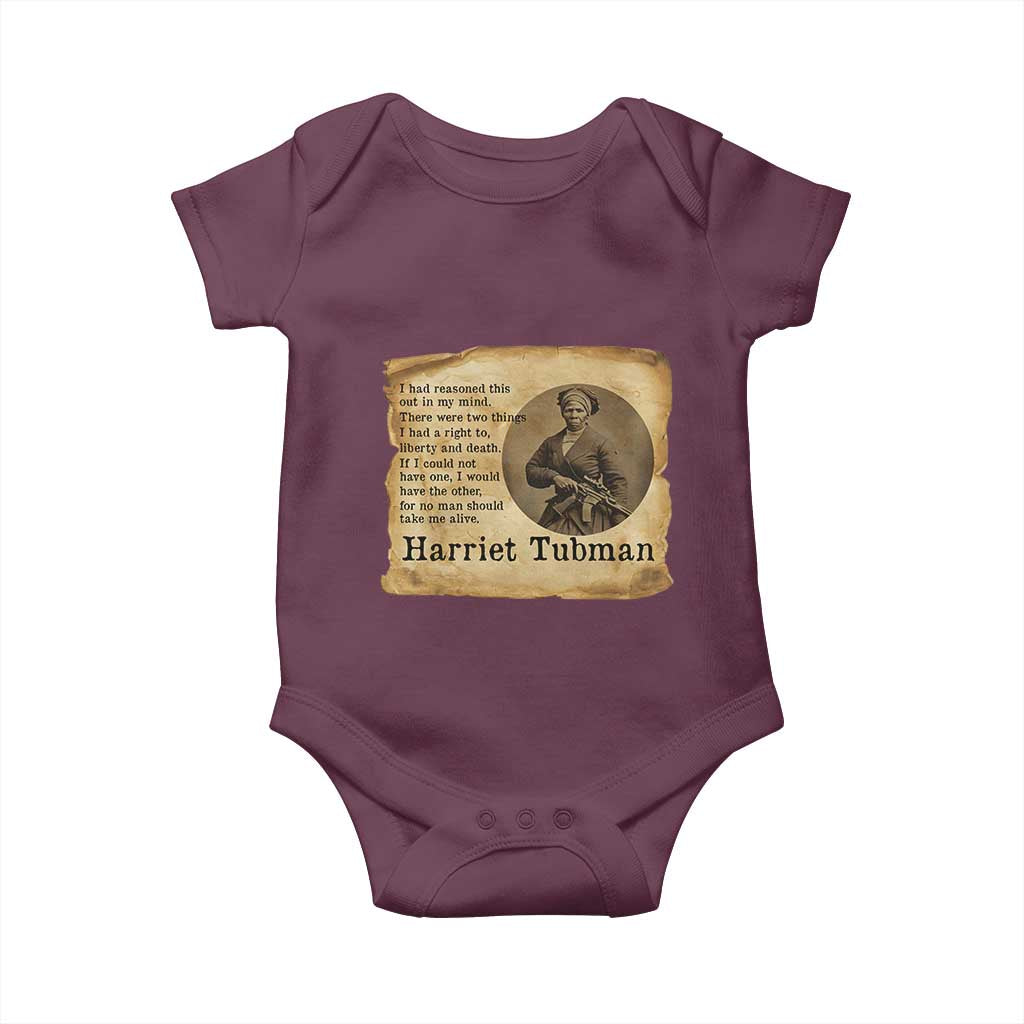 Harriet Tubman Quote Baby Onesie Liberty Or Death Empowerment Gift - Wonder Print Shop