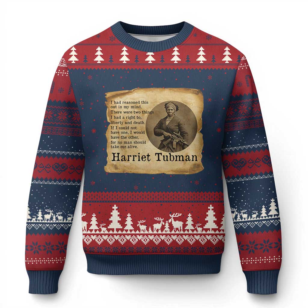 Harriet Tubman Quote Ugly Christmas Sweater Liberty Or Death Empowerment Gift - Wonder Print Shop