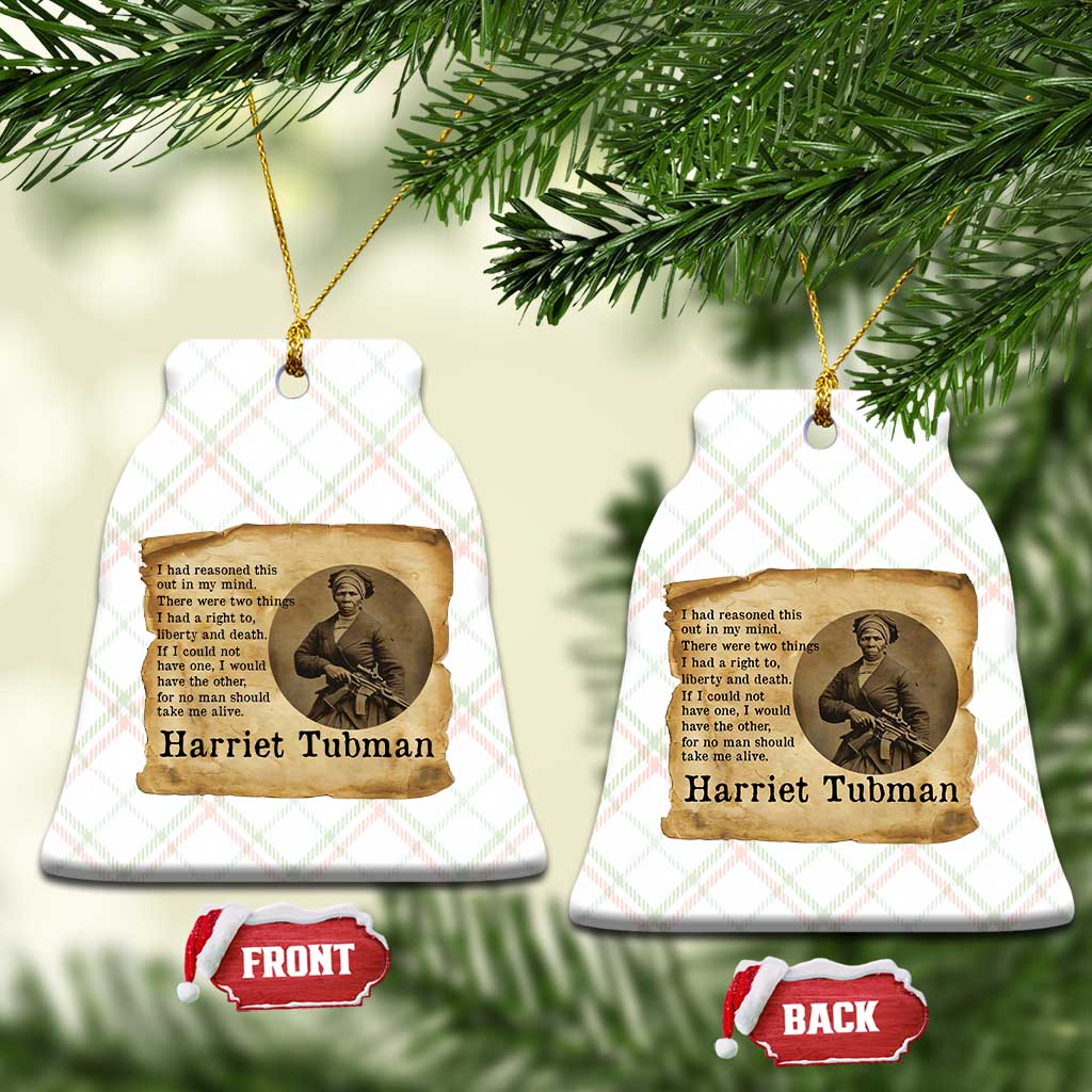 Harriet Tubman Quote Ceramic Ornament Liberty Or Death Empowerment Gift - Wonder Print Shop