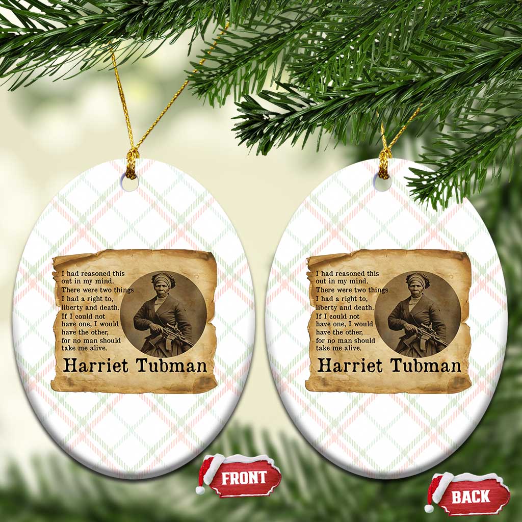 Harriet Tubman Quote Ceramic Ornament Liberty Or Death Empowerment Gift - Wonder Print Shop