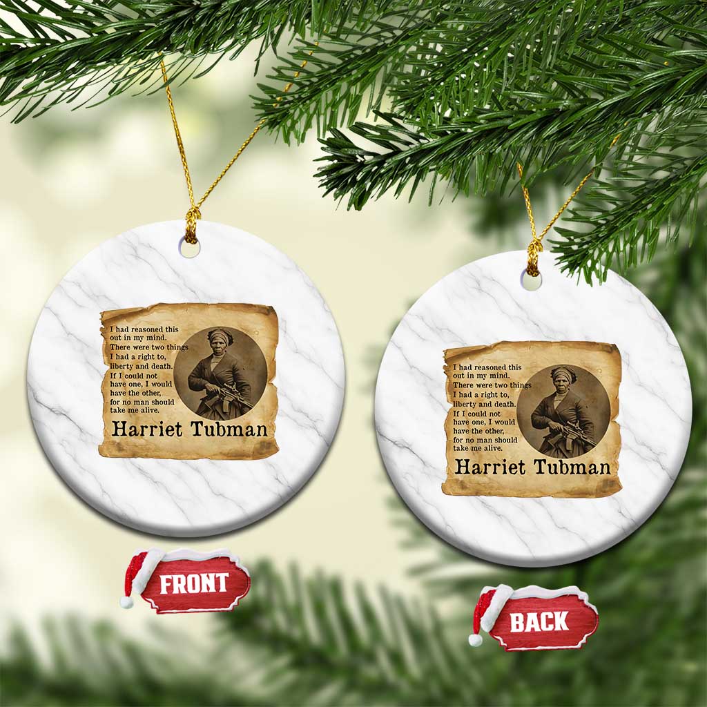 Harriet Tubman Quote Ceramic Ornament Liberty Or Death Empowerment Gift - Wonder Print Shop