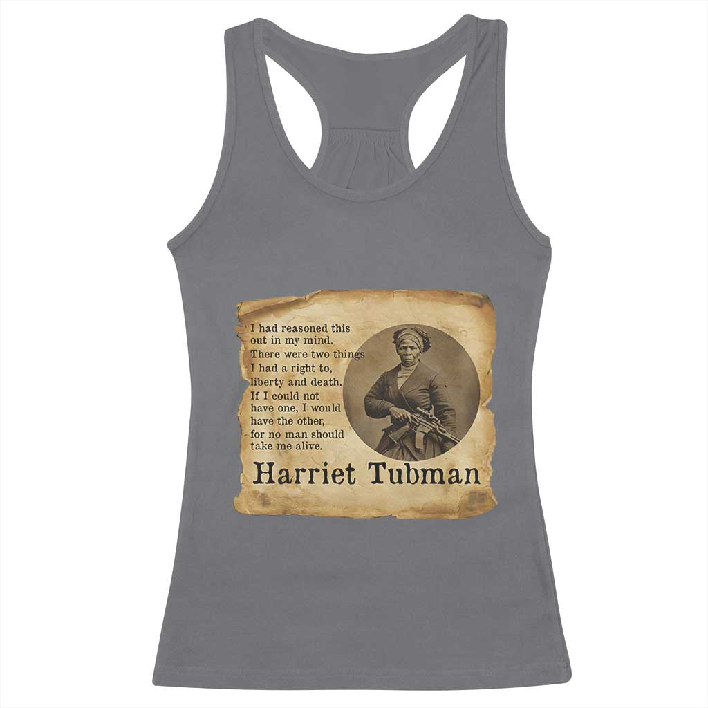Harriet Tubman Quote Racerback Tank Top Liberty Or Death Empowerment Gift - Wonder Print Shop