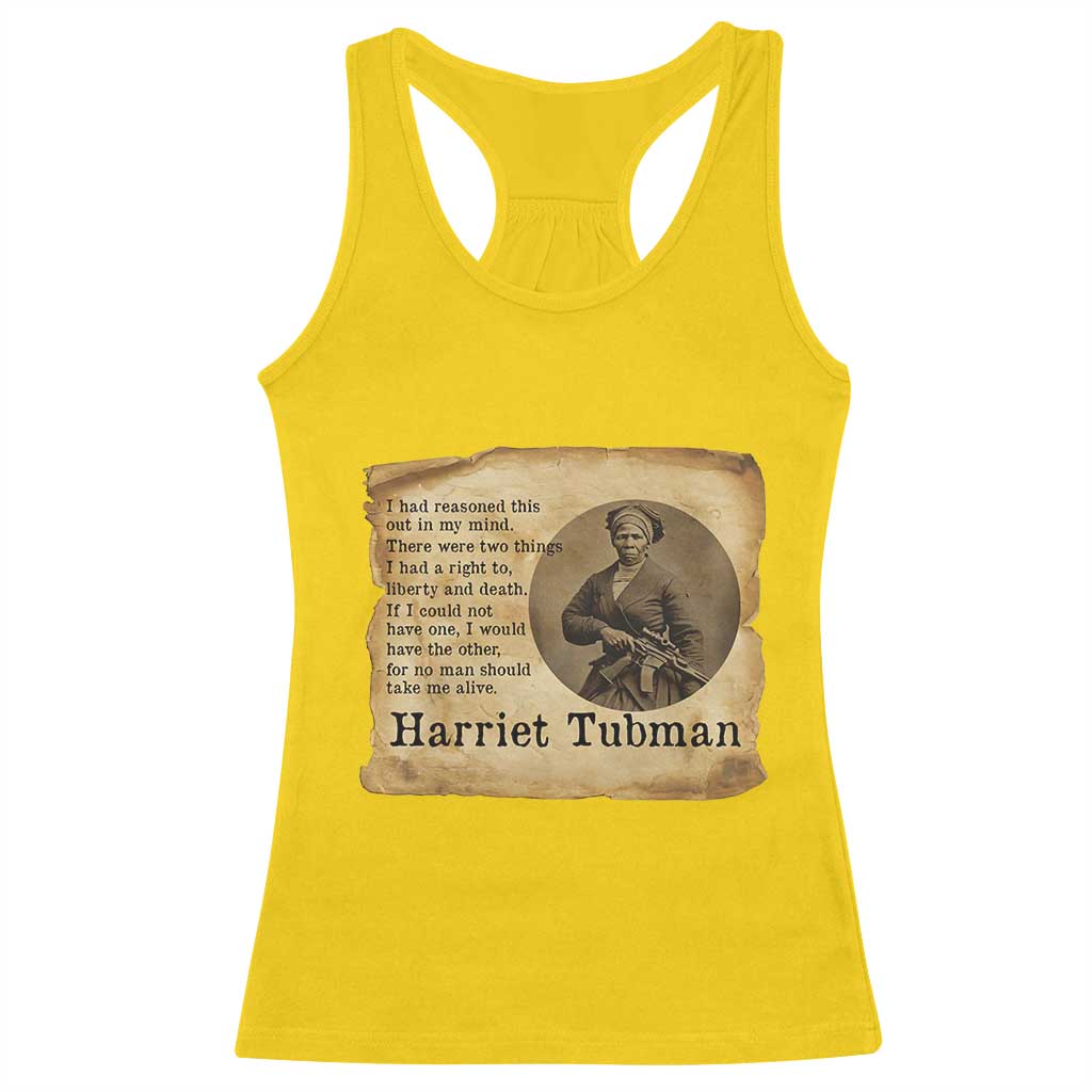 Harriet Tubman Quote Racerback Tank Top Liberty Or Death Empowerment Gift - Wonder Print Shop