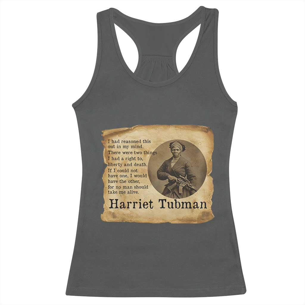 Harriet Tubman Quote Racerback Tank Top Liberty Or Death Empowerment Gift - Wonder Print Shop
