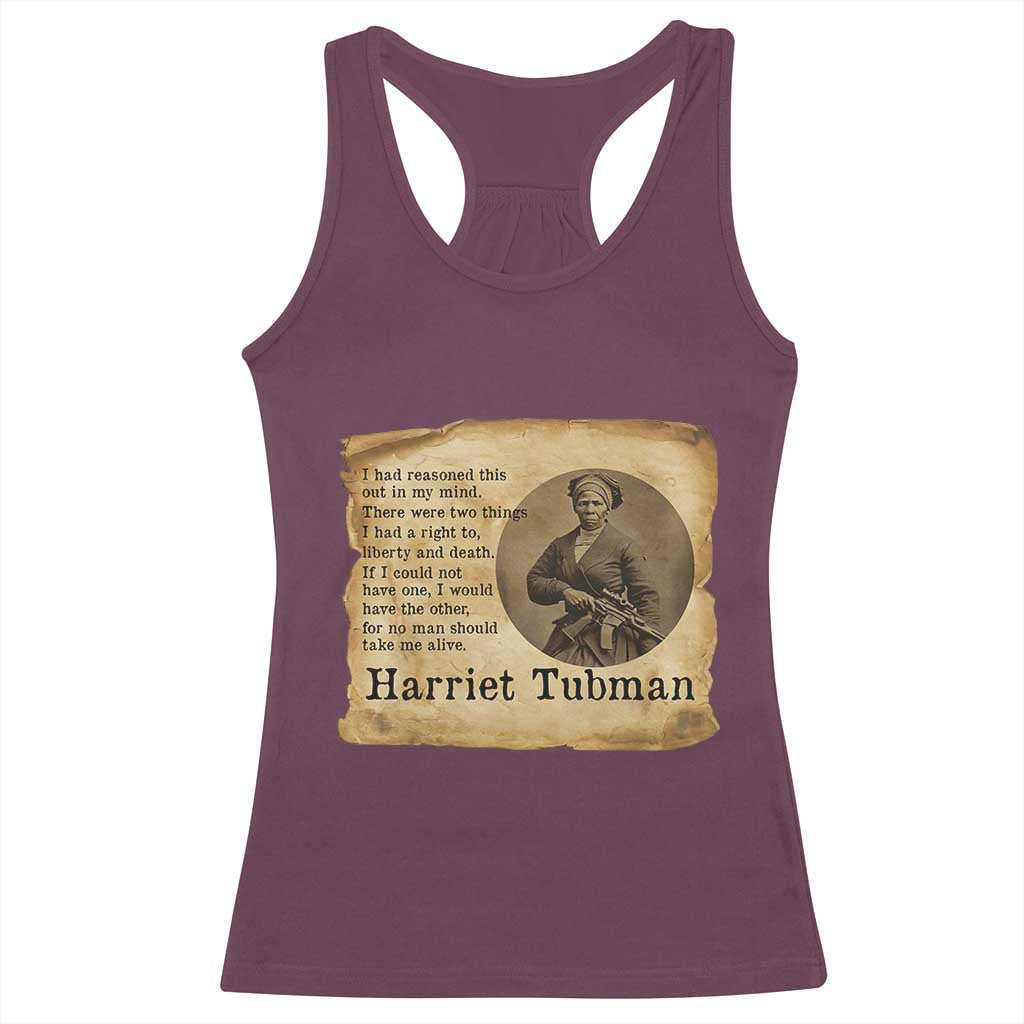 Harriet Tubman Quote Racerback Tank Top Liberty Or Death Empowerment Gift - Wonder Print Shop