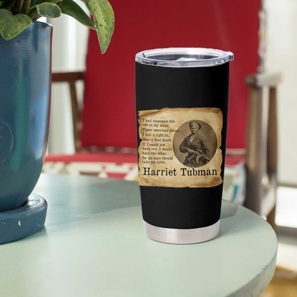 Harriet Tubman Quote Tumbler Cup Liberty Or Death Empowerment Gift - Wonder Print Shop