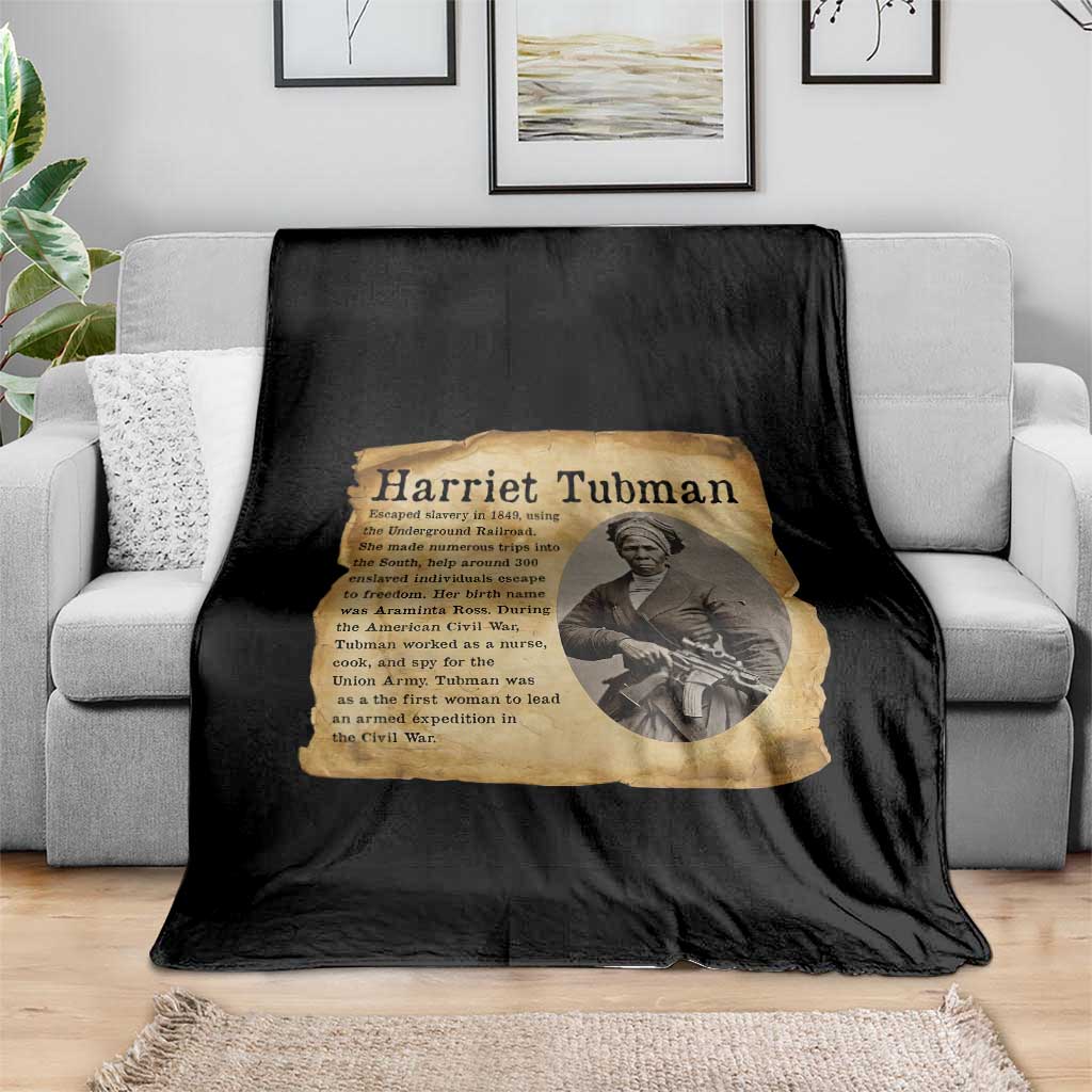 Vintage Harriet Tubman Poster Throw Blanket Female Empowerment History Gift - Wonder Print Shop
