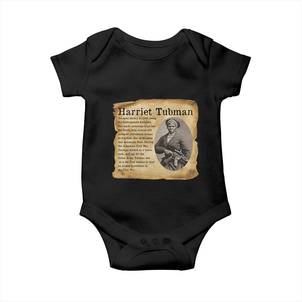 Vintage Harriet Tubman Poster Baby Onesie Female Empowerment History Gift - Wonder Print Shop