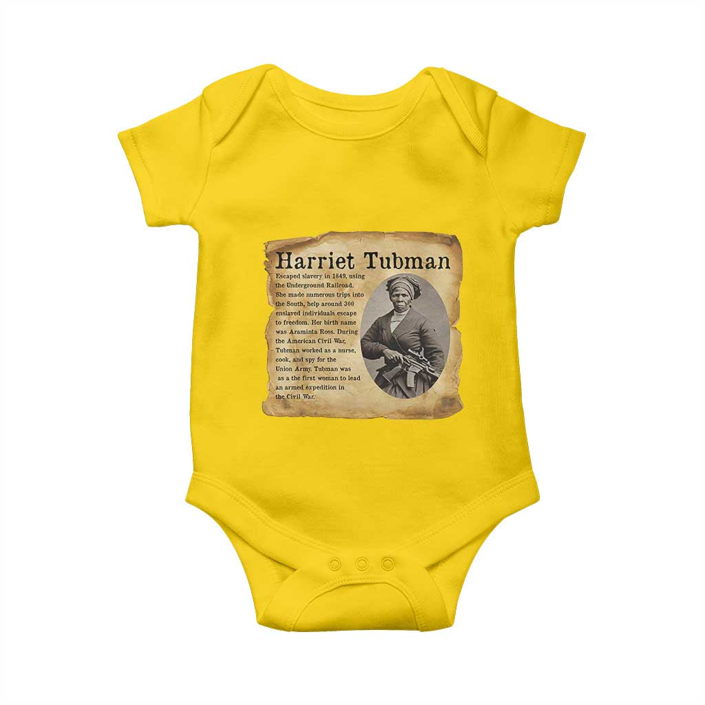 Vintage Harriet Tubman Poster Baby Onesie Female Empowerment History Gift - Wonder Print Shop