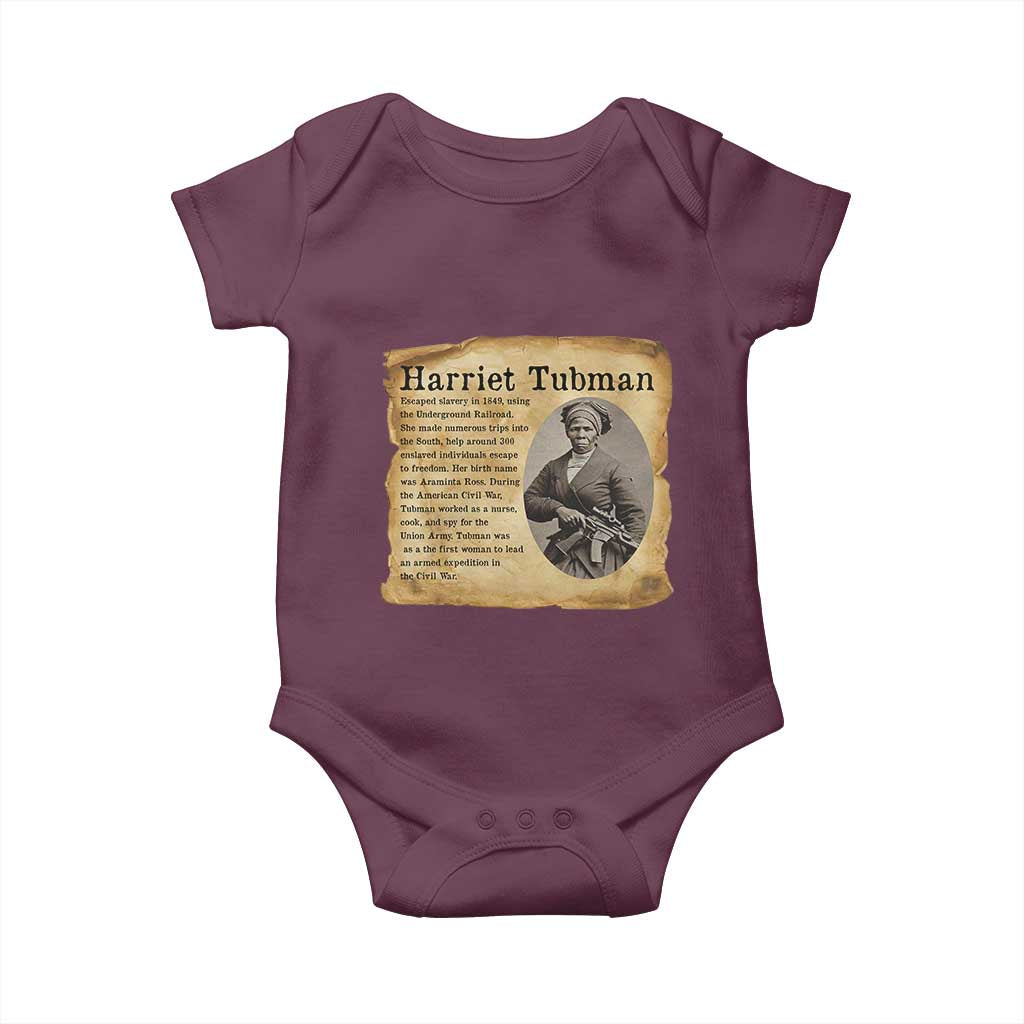 Vintage Harriet Tubman Poster Baby Onesie Female Empowerment History Gift - Wonder Print Shop