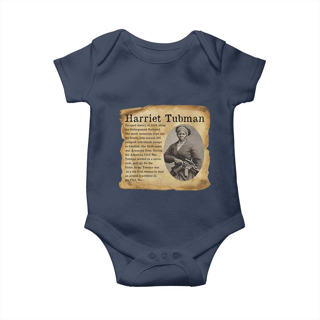 Vintage Harriet Tubman Poster Baby Onesie Female Empowerment History Gift - Wonder Print Shop
