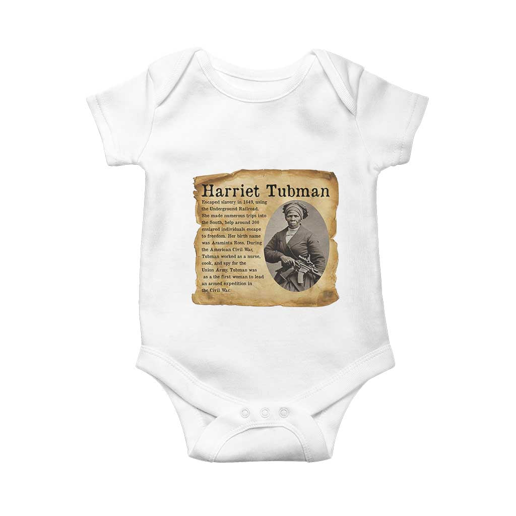 Vintage Harriet Tubman Poster Baby Onesie Female Empowerment History Gift - Wonder Print Shop
