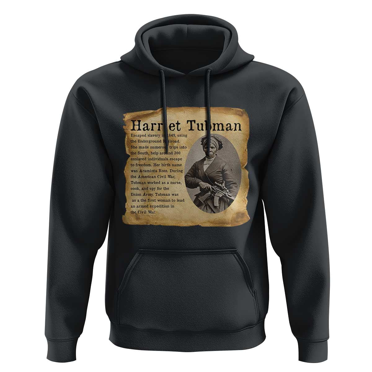 Vintage Harriet Tubman Poster Hoodie Female Empowerment History Gift - Wonder Print Shop