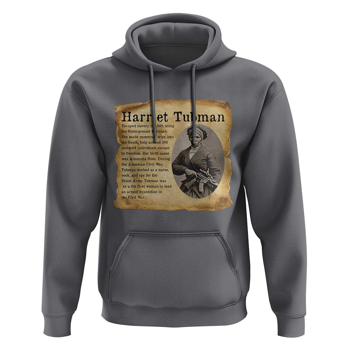 Vintage Harriet Tubman Poster Hoodie Female Empowerment History Gift - Wonder Print Shop