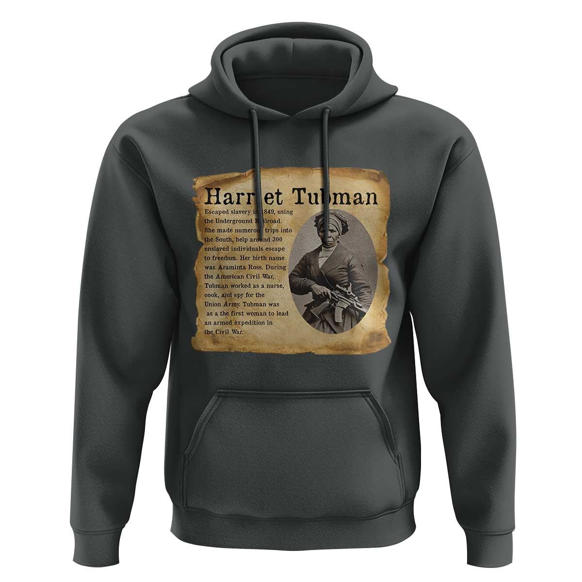 Vintage Harriet Tubman Poster Hoodie Female Empowerment History Gift - Wonder Print Shop