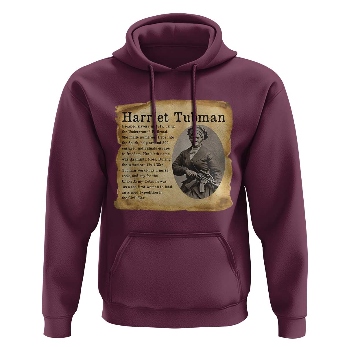 Vintage Harriet Tubman Poster Hoodie Female Empowerment History Gift - Wonder Print Shop