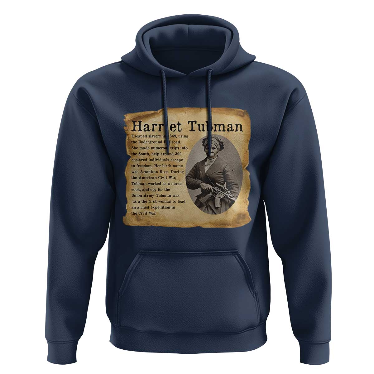 Vintage Harriet Tubman Poster Hoodie Female Empowerment History Gift - Wonder Print Shop