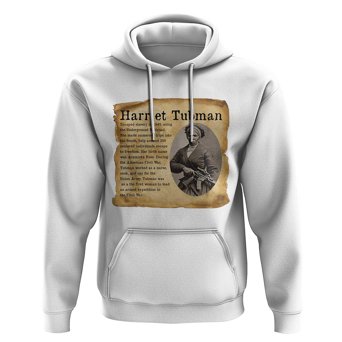 Vintage Harriet Tubman Poster Hoodie Female Empowerment History Gift - Wonder Print Shop