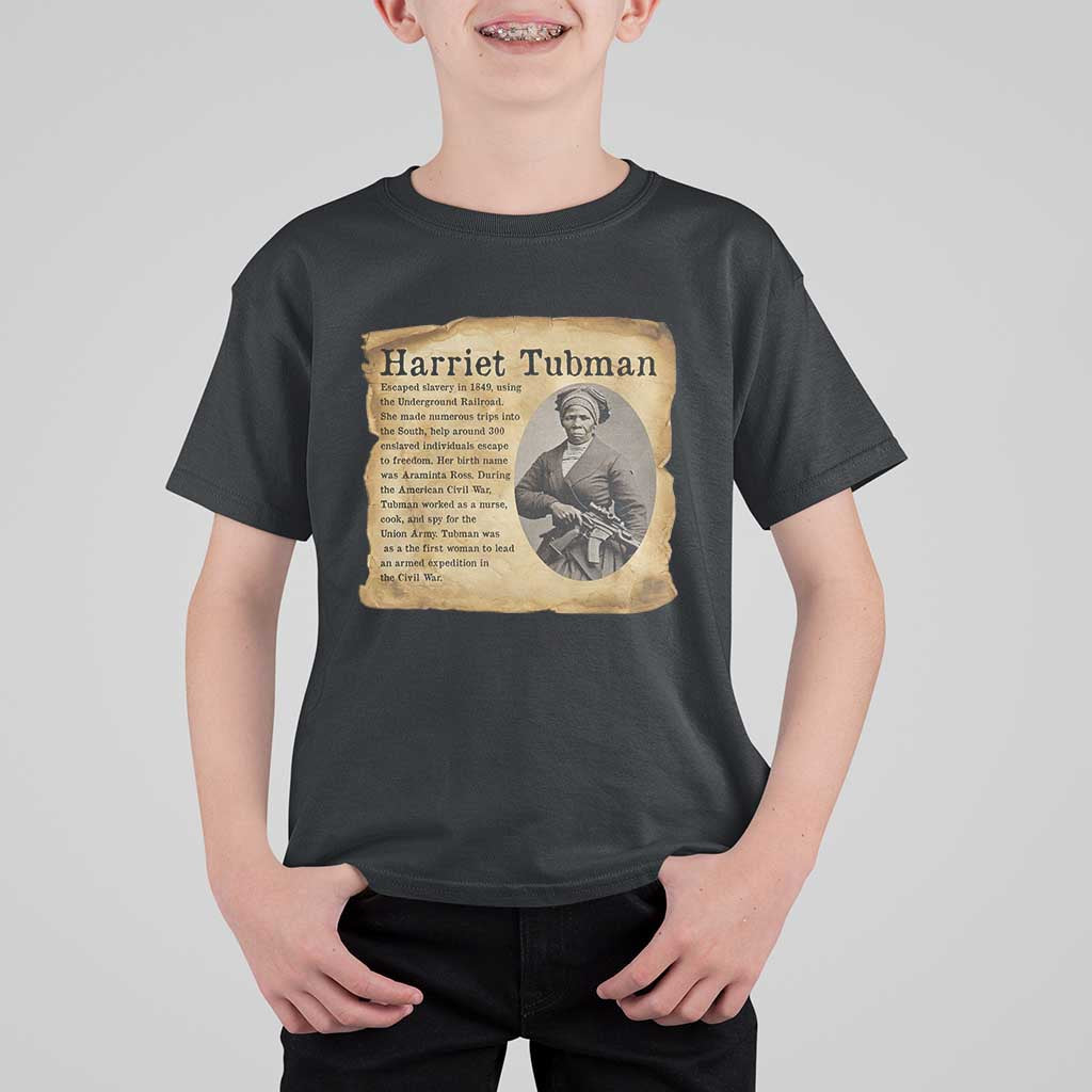 Vintage Harriet Tubman Poster T Shirt For Kid Female Empowerment History Gift - Wonder Print Shop