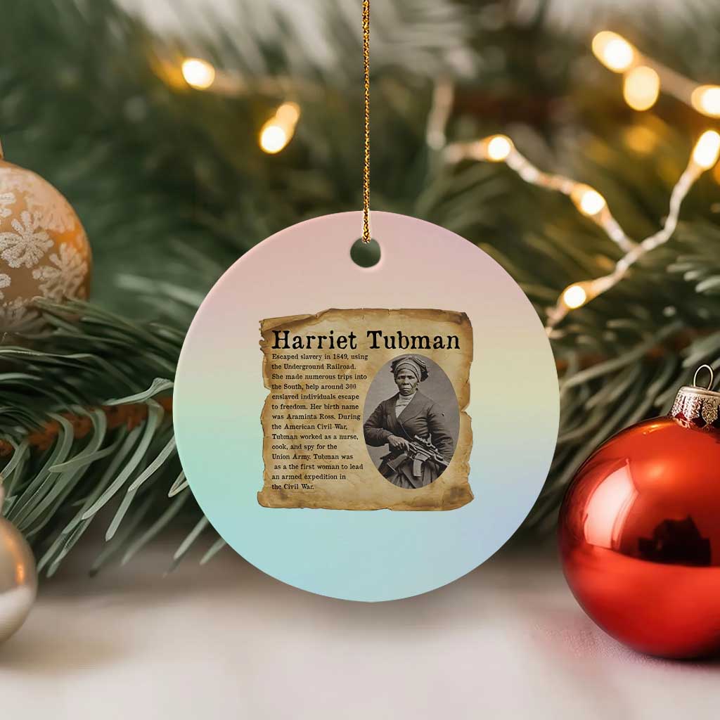 Vintage Harriet Tubman Poster Ceramic Ornament Female Empowerment History Gift - Wonder Print Shop