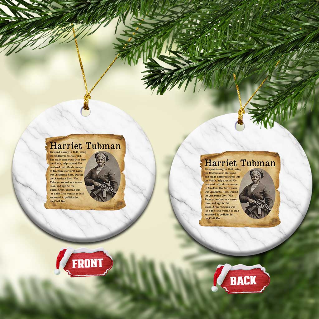 Vintage Harriet Tubman Poster Ceramic Ornament Female Empowerment History Gift - Wonder Print Shop