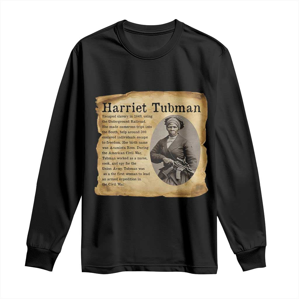 Vintage Harriet Tubman Poster Long Sleeve Shirt Female Empowerment History Gift - Wonder Print Shop