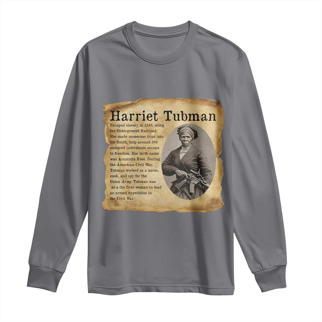 Vintage Harriet Tubman Poster Long Sleeve Shirt Female Empowerment History Gift - Wonder Print Shop