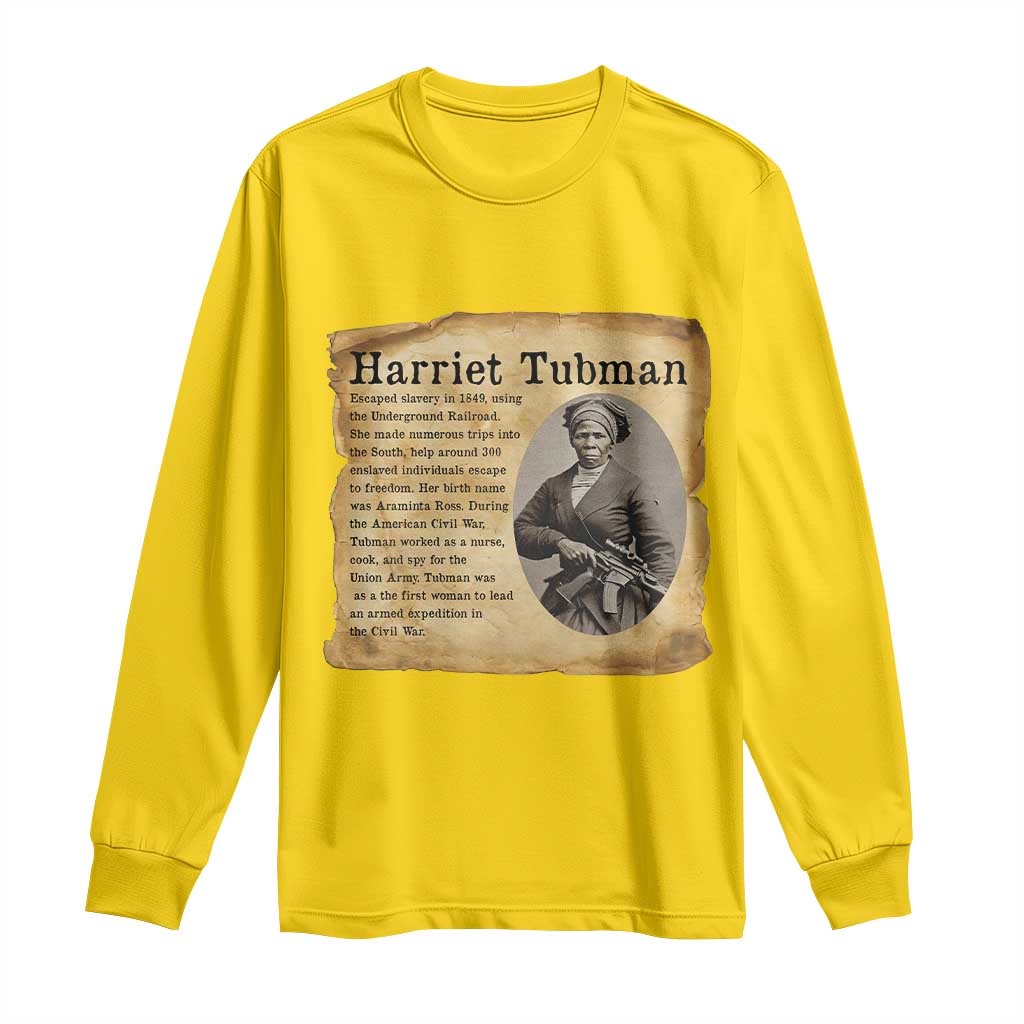 Vintage Harriet Tubman Poster Long Sleeve Shirt Female Empowerment History Gift - Wonder Print Shop