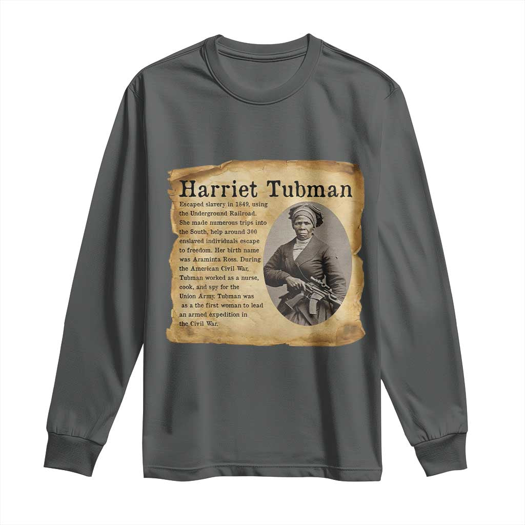 Vintage Harriet Tubman Poster Long Sleeve Shirt Female Empowerment History Gift - Wonder Print Shop