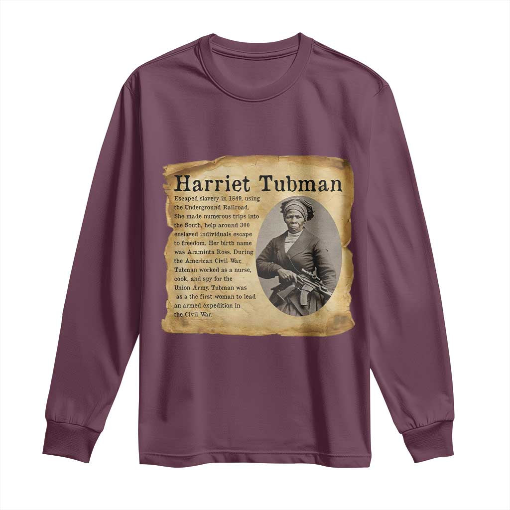 Vintage Harriet Tubman Poster Long Sleeve Shirt Female Empowerment History Gift - Wonder Print Shop